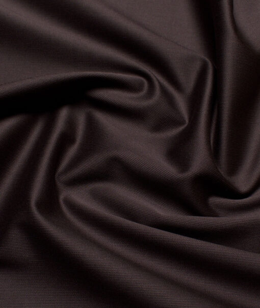 Arvind Tresca 2 Ply 60's Structured Giza Cotton Stretchable Trouser or Chinos Fabric (Dark Brown)