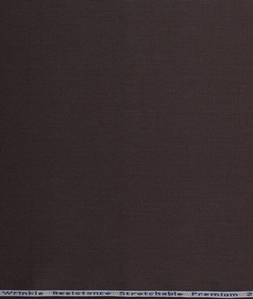 Arvind Tresca 2 Ply 60's Structured Giza Cotton Stretchable Trouser or Chinos Fabric (Dark Brown)