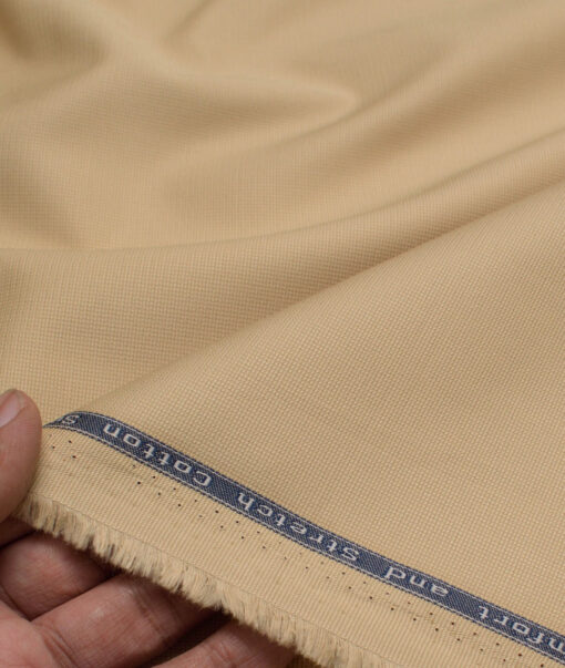 Arvind Tresca  Structured Cotton Stretchable Trouser or Chinos Fabric (Beige)