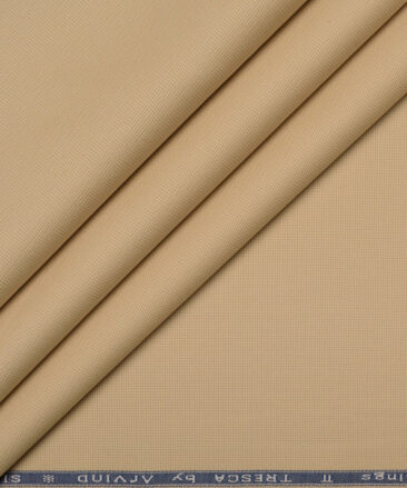 Arvind Tresca  Structured Cotton Stretchable Trouser or Chinos Fabric (Beige)