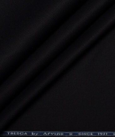 Arvind Tresca  Structured Cotton Stretchable Trouser or Chinos Fabric (Black)