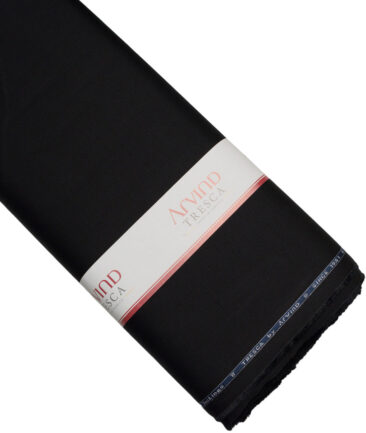 Arvind Tresca  Structured Cotton Stretchable Trouser or Chinos Fabric (Black)