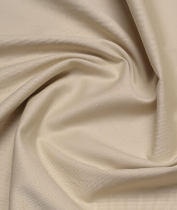 Arvind Tresca  Structured Cotton Stretchable Trouser or Chinos Fabric (Cream)