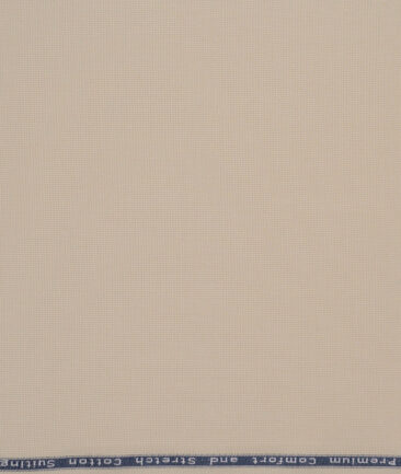 Arvind Tresca  Structured Cotton Stretchable Trouser or Chinos Fabric (Cream)