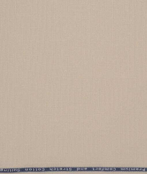 Arvind Tresca  Structured Cotton Stretchable Trouser or Chinos Fabric (Cream)