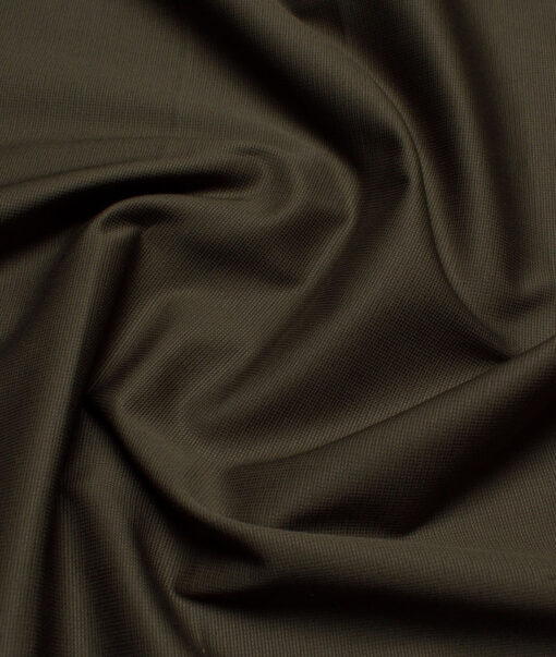 Arvind Tresca  Structured Cotton Stretchable Trouser or Chinos Fabric (Dark Olive Green)