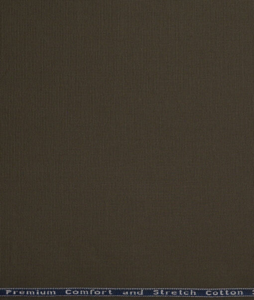 Arvind Tresca  Structured Cotton Stretchable Trouser or Chinos Fabric (Dark Olive Green)