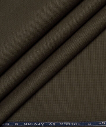 Arvind Tresca  Structured Cotton Stretchable Trouser or Chinos Fabric (Dark Olive Green)