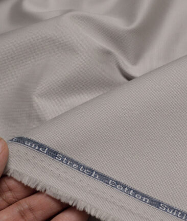 Arvind Tresca  Structured Cotton Stretchable Trouser or Chinos Fabric (Light Grey)