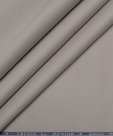 Arvind Tresca  Structured Cotton Stretchable Trouser or Chinos Fabric (Light Grey)
