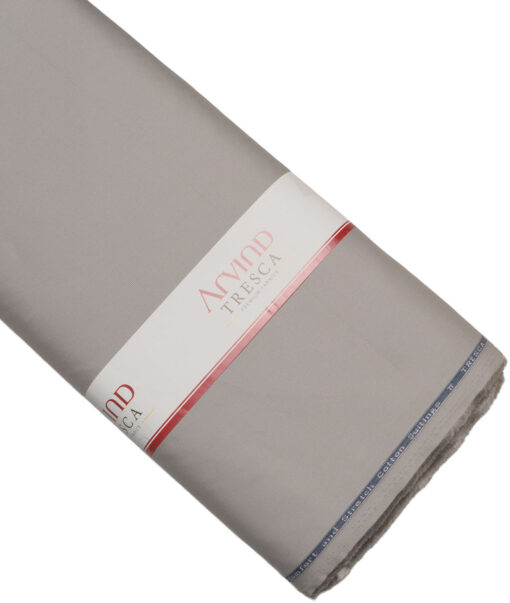 Arvind Tresca  Structured Cotton Stretchable Trouser or Chinos Fabric (Light Grey)