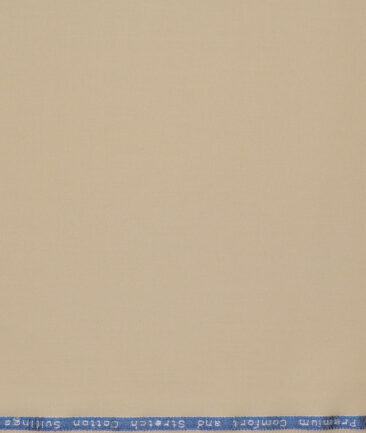 Arvind Tresca  Solids Cotton Stretchable Trouser or Chinos Fabric (Beige)