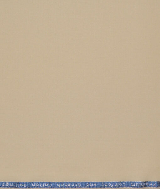 Arvind Tresca  Solids Cotton Stretchable Trouser or Chinos Fabric (Beige)