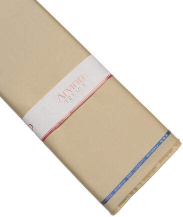 Arvind Tresca  Solids Cotton Stretchable Trouser or Chinos Fabric (Beige)