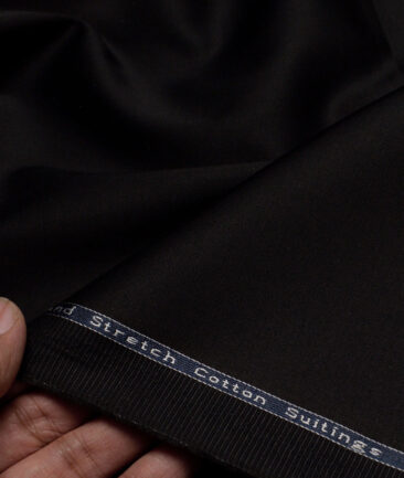 Arvind Tresca  Solids Cotton Stretchable Trouser or Chinos Fabric (Black)