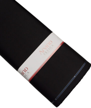 Arvind Tresca  Solids Cotton Stretchable Trouser or Chinos Fabric (Black)