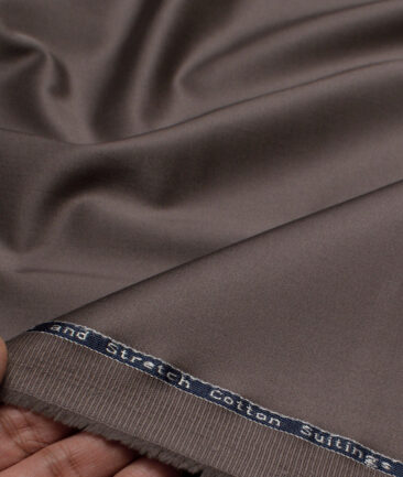 Arvind Tresca  Solids Cotton Stretchable Trouser or Chinos Fabric (Brownish Grey)