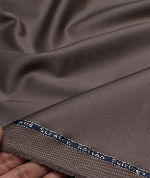 Arvind Tresca  Solids Cotton Stretchable Trouser or Chinos Fabric (Brownish Grey)