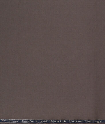 Arvind Tresca  Solids Cotton Stretchable Trouser or Chinos Fabric (Brownish Grey)