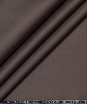Arvind Tresca  Solids Cotton Stretchable Trouser or Chinos Fabric (Brownish Grey)