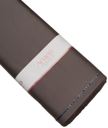 Arvind Tresca  Solids Cotton Stretchable Trouser or Chinos Fabric (Brownish Grey)