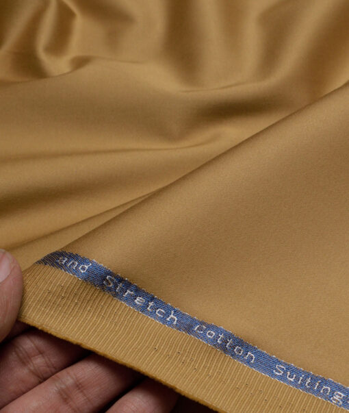 Arvind Tresca  Solids Cotton Stretchable Trouser or Chinos Fabric (Camel Brown)