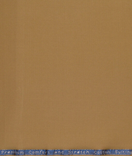 Arvind Tresca  Solids Cotton Stretchable Trouser or Chinos Fabric (Camel Brown)