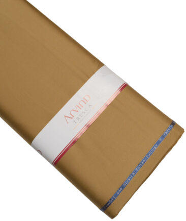 Arvind Tresca  Solids Cotton Stretchable Trouser or Chinos Fabric (Camel Brown)