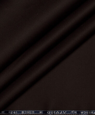 Arvind Tresca  Solids Cotton Stretchable Trouser or Chinos Fabric (Dark Chocolate Brown)