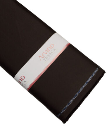 Arvind Tresca  Solids Cotton Stretchable Trouser or Chinos Fabric (Dark Chocolate Brown)