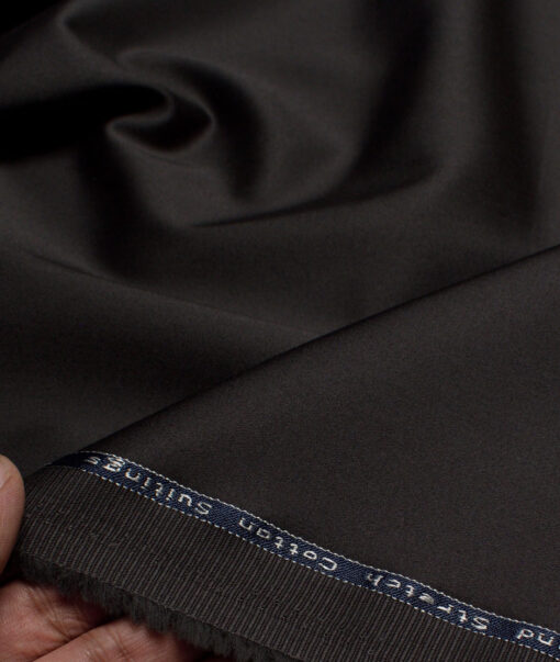 Arvind Tresca  Solids Cotton Stretchable Trouser or Chinos Fabric (Dark Grey)