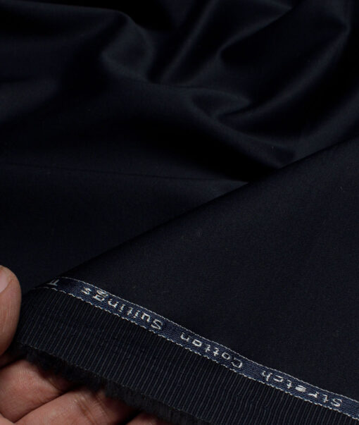 Arvind Tresca  Solids Cotton Stretchable Trouser or Chinos Fabric (Dark Navy Blue)