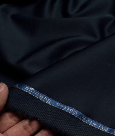 Arvind Tresca  Solids Cotton Stretchable Trouser or Chinos Fabric (Dark Peacock Blue)