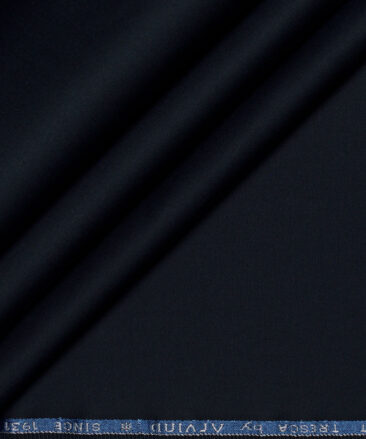 Arvind Tresca  Solids Cotton Stretchable Trouser or Chinos Fabric (Dark Peacock Blue)