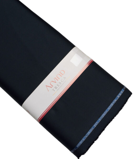 Arvind Tresca  Solids Cotton Stretchable Trouser or Chinos Fabric (Dark Peacock Blue)