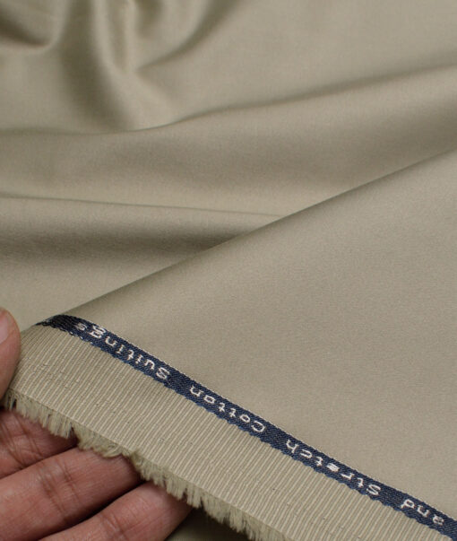 Arvind Tresca  Solids Cotton Stretchable Trouser or Chinos Fabric (Light Pistachios Green)