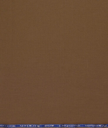 Arvind Tresca  Solids Cotton Stretchable Trouser or Chinos Fabric (Mocha Brown)