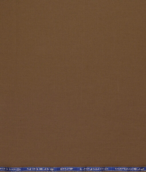 Arvind Tresca  Solids Cotton Stretchable Trouser or Chinos Fabric (Mocha Brown)