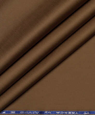 Arvind Tresca  Solids Cotton Stretchable Trouser or Chinos Fabric (Mocha Brown)