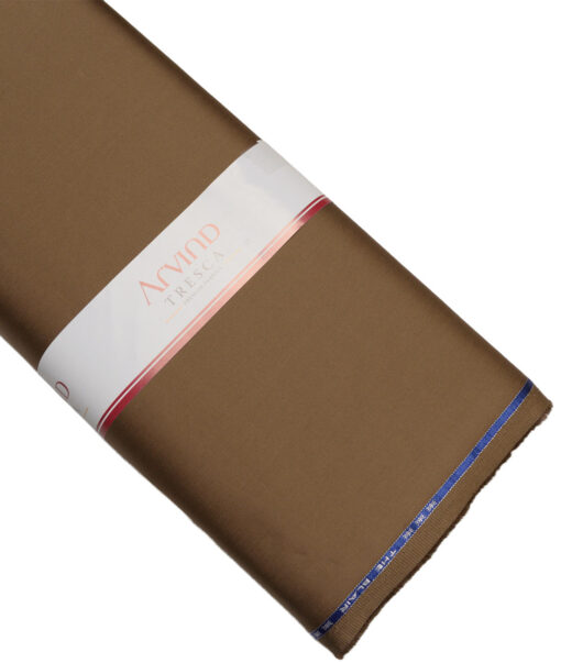 Arvind Tresca  Solids Cotton Stretchable Trouser or Chinos Fabric (Mocha Brown)