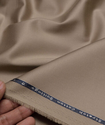 Arvind Tresca  Solids Cotton Stretchable Trouser or Chinos Fabric (Mushroom Brown)