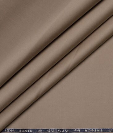 Arvind Tresca  Solids Cotton Stretchable Trouser or Chinos Fabric (Mushroom Brown)