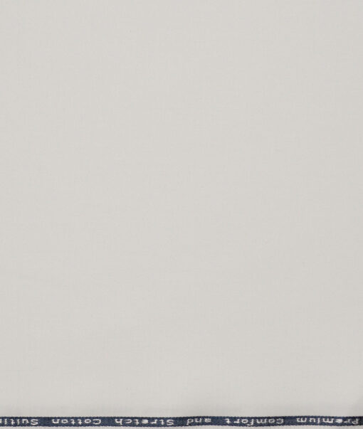 Arvind Tresca  Solids Cotton Stretchable Trouser or Chinos Fabric (White)