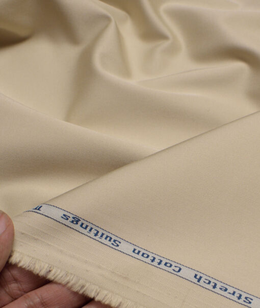 Arvind Tresca  Solids Cotton Stretchable Trouser or Chinos Fabric (Beige)