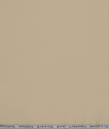 Arvind Tresca  Solids Cotton Stretchable Trouser or Chinos Fabric (Beige)
