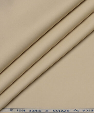 Arvind Tresca  Solids Cotton Stretchable Trouser or Chinos Fabric (Beige)