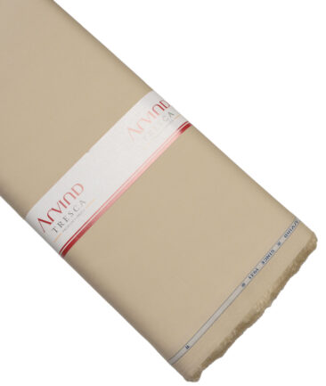 Arvind Tresca  Solids Cotton Stretchable Trouser or Chinos Fabric (Beige)