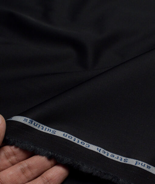 Arvind Tresca  Solids Cotton Stretchable Trouser or Chinos Fabric (Black)