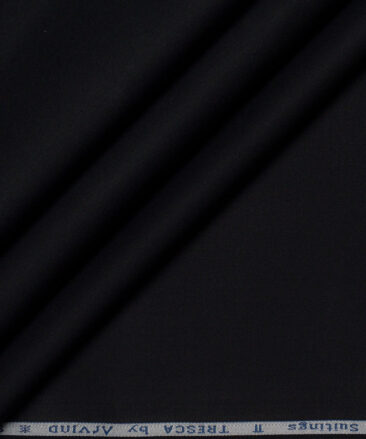 Arvind Tresca  Solids Cotton Stretchable Trouser or Chinos Fabric (Black)