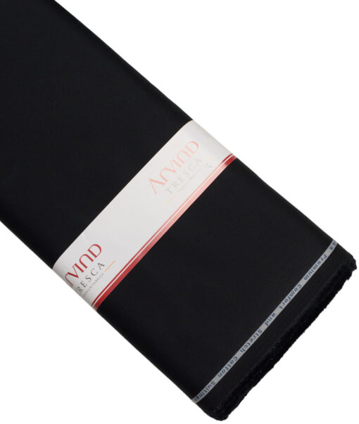 Arvind Tresca  Solids Cotton Stretchable Trouser or Chinos Fabric (Black)